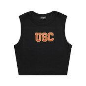 USC Trojans Womens's Hype and Vice Black Cutoff Tank